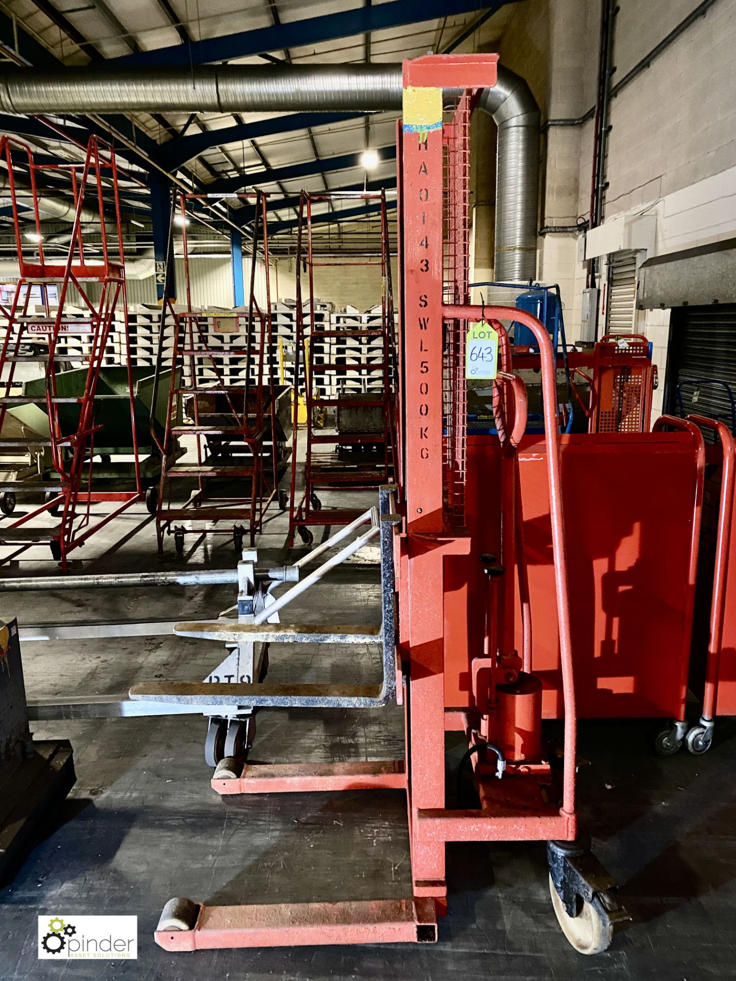 Mobile hand hydraulic Stacker Truck, 500kg max swl - Image 2 of 4