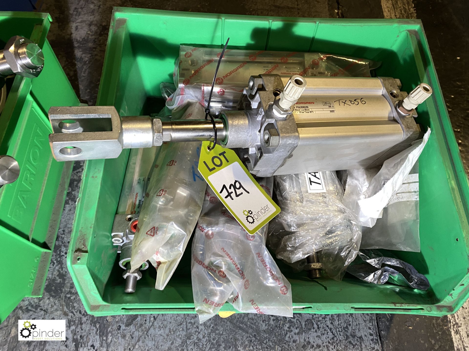 Quantity various pneumatic Cylinders, to bin, as lotted (please note there is a lift out fee of £5