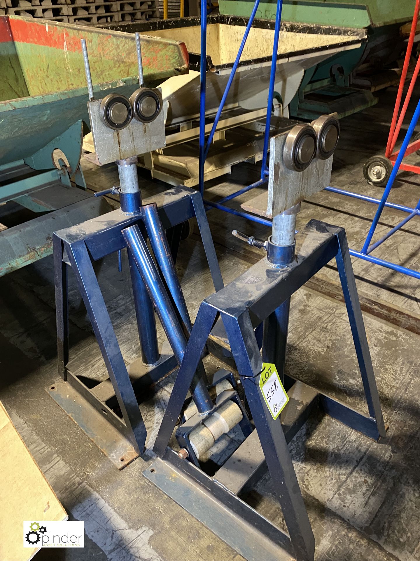 Pair steel fabricated Roller Stands (please note t