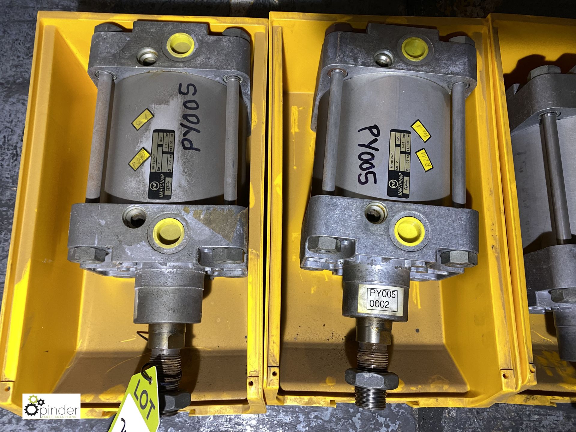 5 Martonair RA/8125/M pneumatic Cylinders, 125mm diameter x 50mm stroke (please note there is a lift - Image 2 of 4