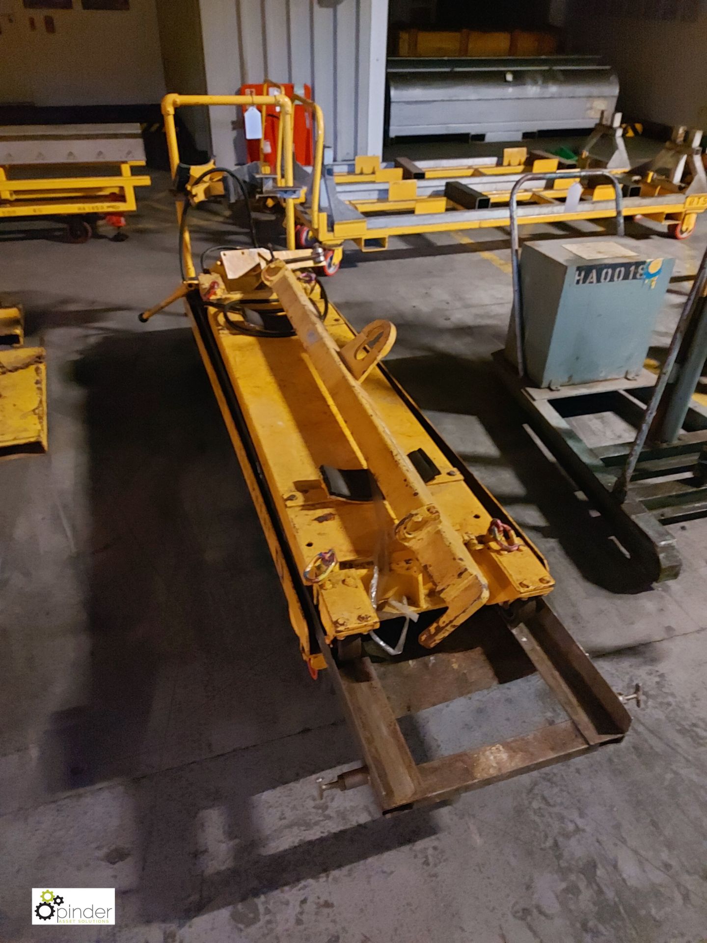 4-wheel steel Roller Removal Scissor Lift Cart and Lifting Beam (please note there is a lift out fee - Image 2 of 2