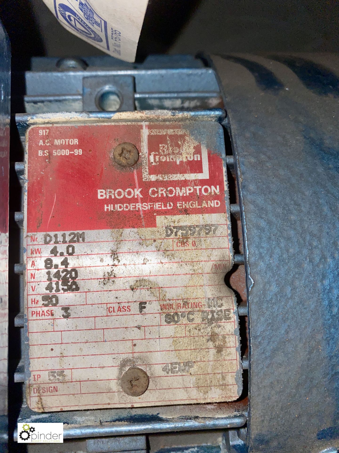Brook Crompton D112M Electric Motor - Image 2 of 2