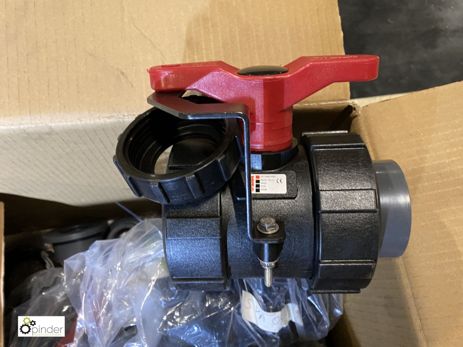 6 Safi Ball Valves, DN50, with lockable device, PVC socket fusion ends (please note there is a - Image 2 of 3