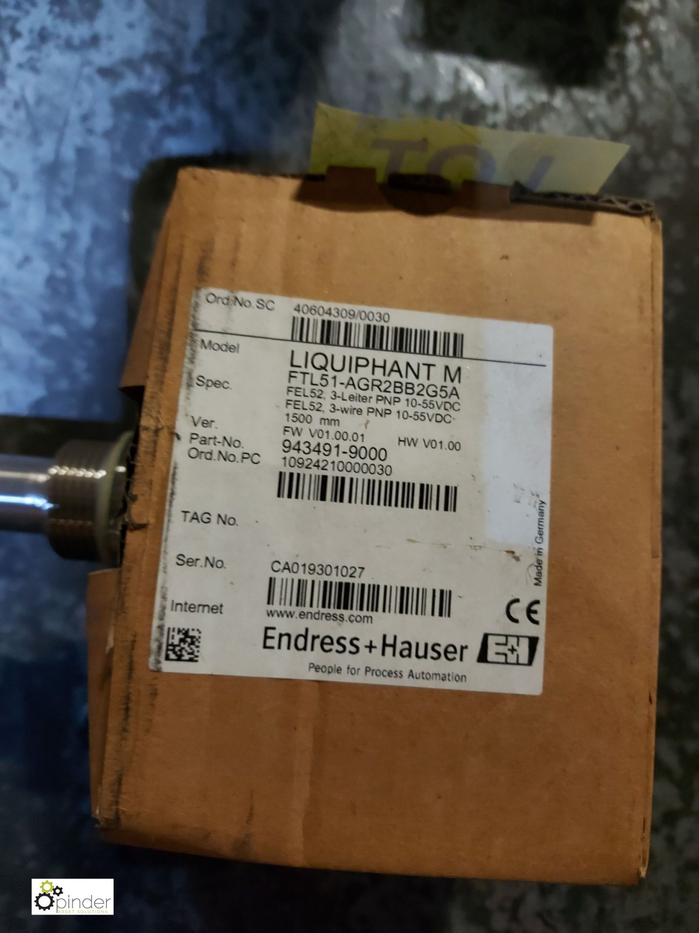 Endress & Hauser FTL51-AGR2BB2G5A Liquid Level Switch, 1500mm long, BSP end, unused (please note - Image 3 of 3