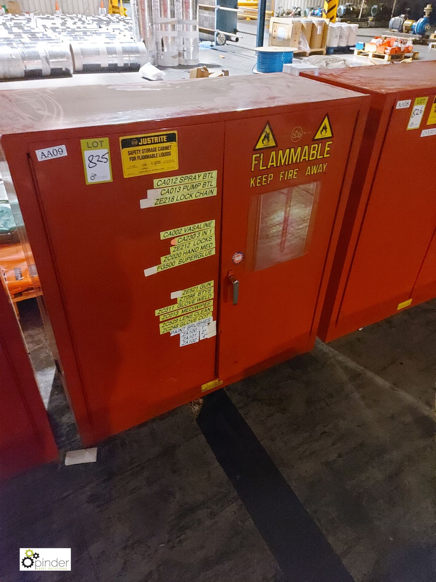 Justrite 25400 Safety Storage Cabinet, for flammable liquids, 40 gallon capacity (please note