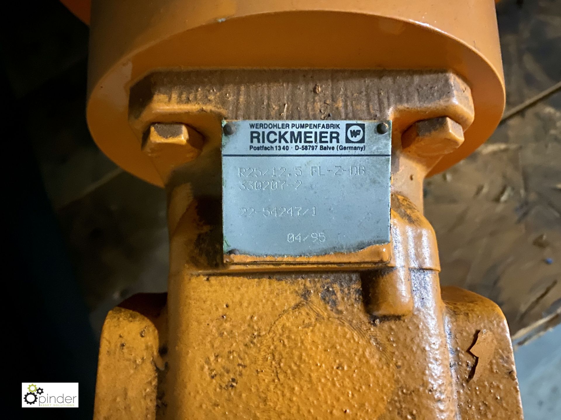 Richmeier Electric Motor, 0.55kw, 1380rpm and Pump R25/12.5 FL-Z-DB (PE655 001) (please note there - Image 2 of 3