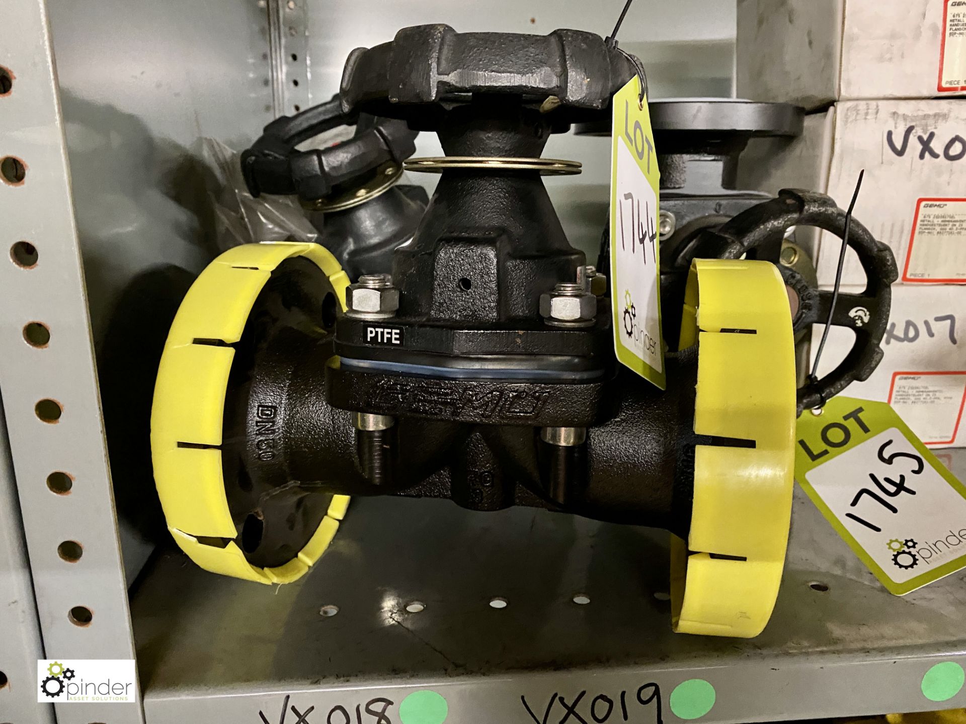 Gemu 675 50D391 75EL manual Diaphragm Valve, DN50, Body DI, PFA lined, EPDM/PTFE diaphragm,