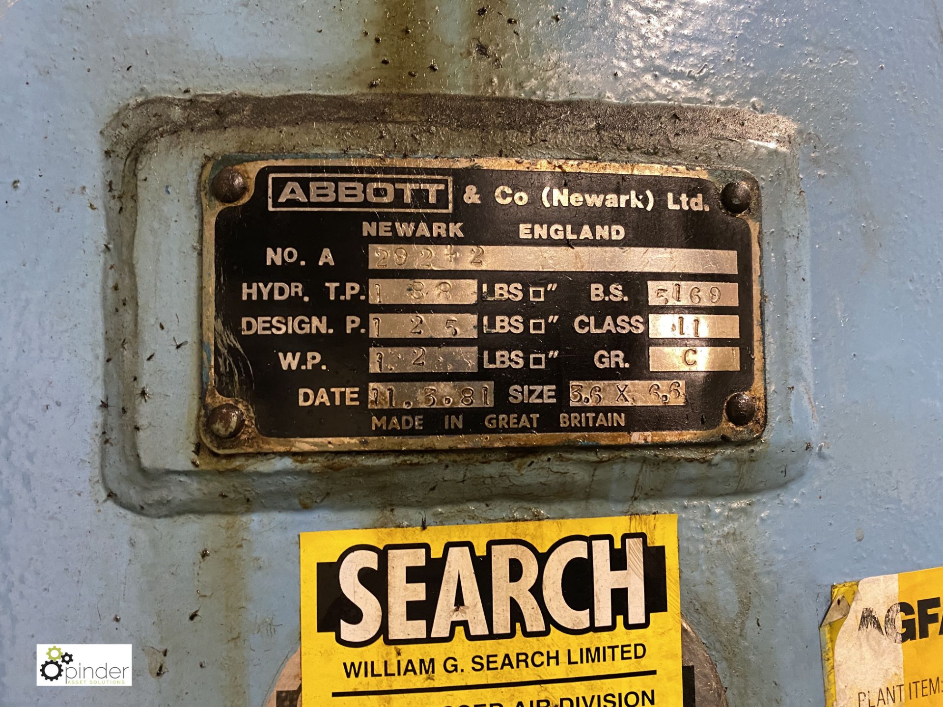 Abbott vertical Air Receiver, serial number A29212 - Image 2 of 3