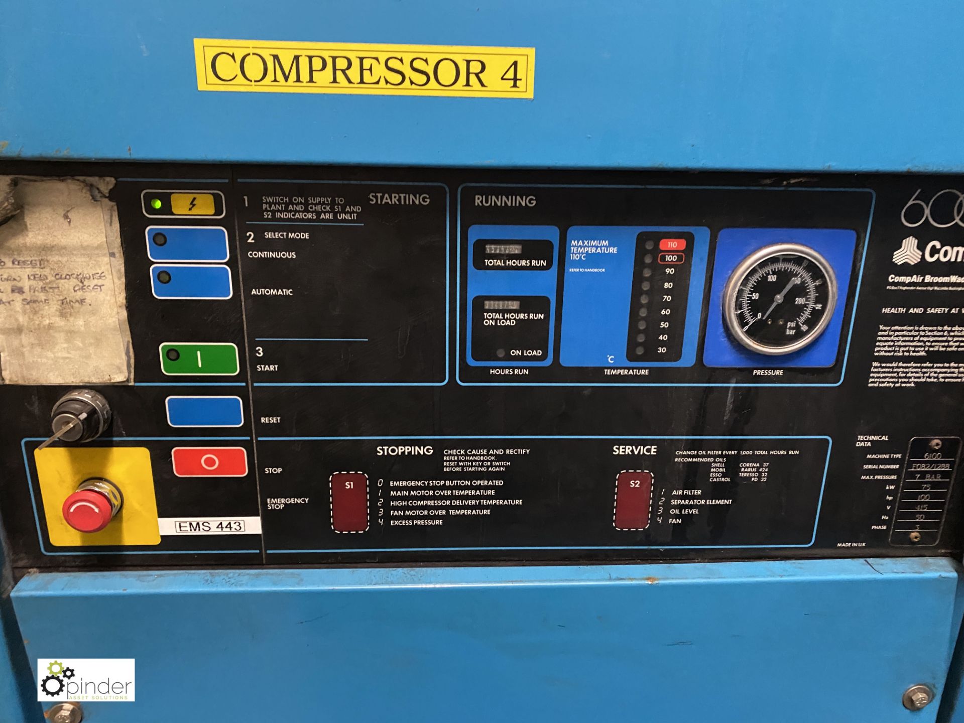 Compair Broomwade 6100 Packaged Air Compressor, se - Image 4 of 7