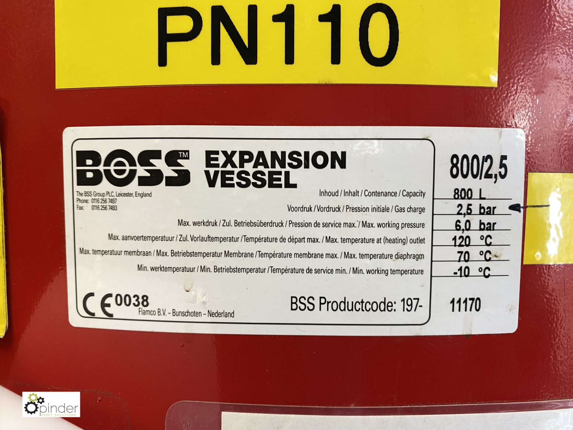 Boss Expansion Vessel, 800litres, 6bar (please not - Image 2 of 2