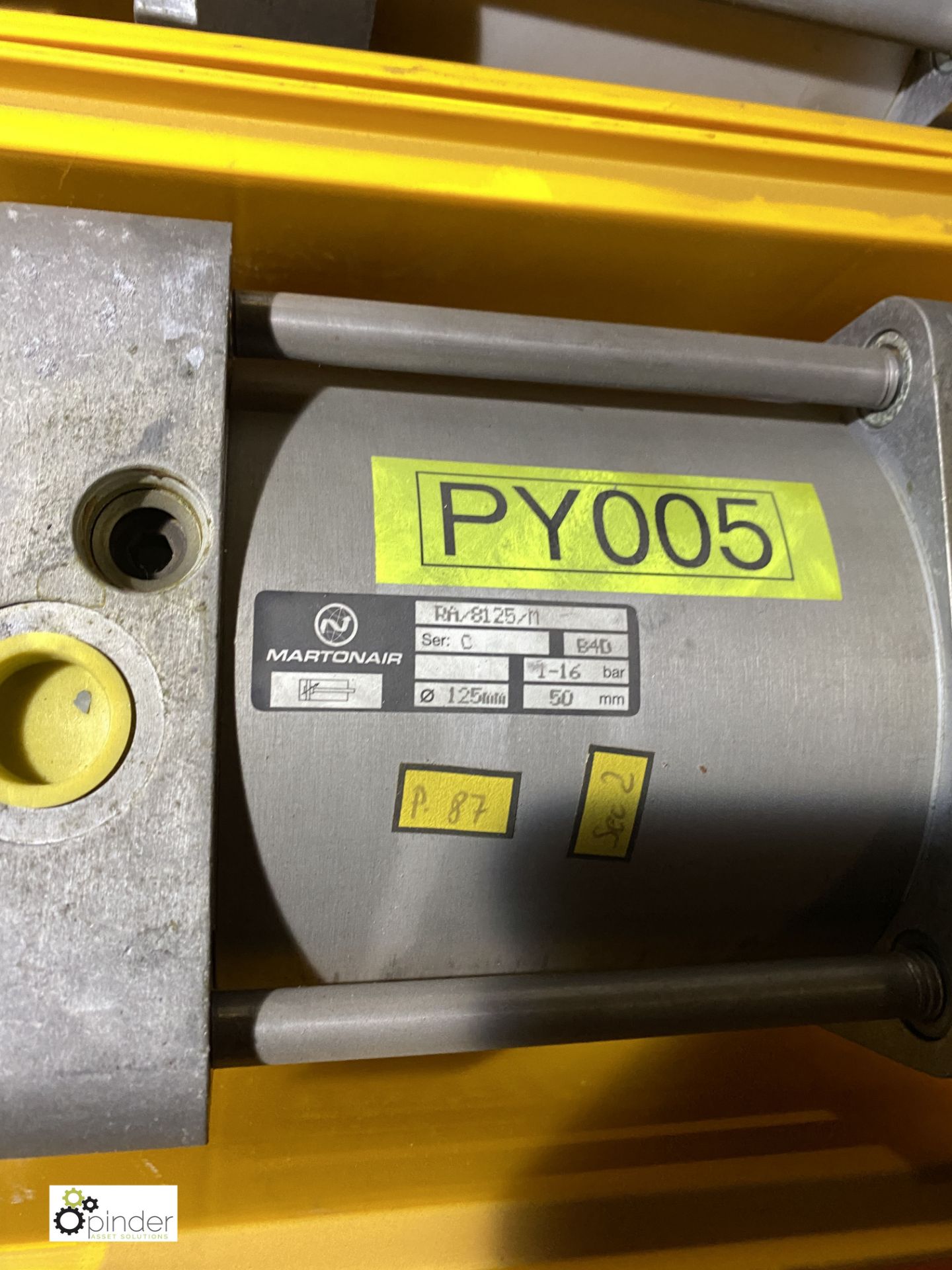 5 Martonair RA/8125/M pneumatic Cylinders, 125mm diameter x 50mm stroke (please note there is a lift - Image 4 of 4