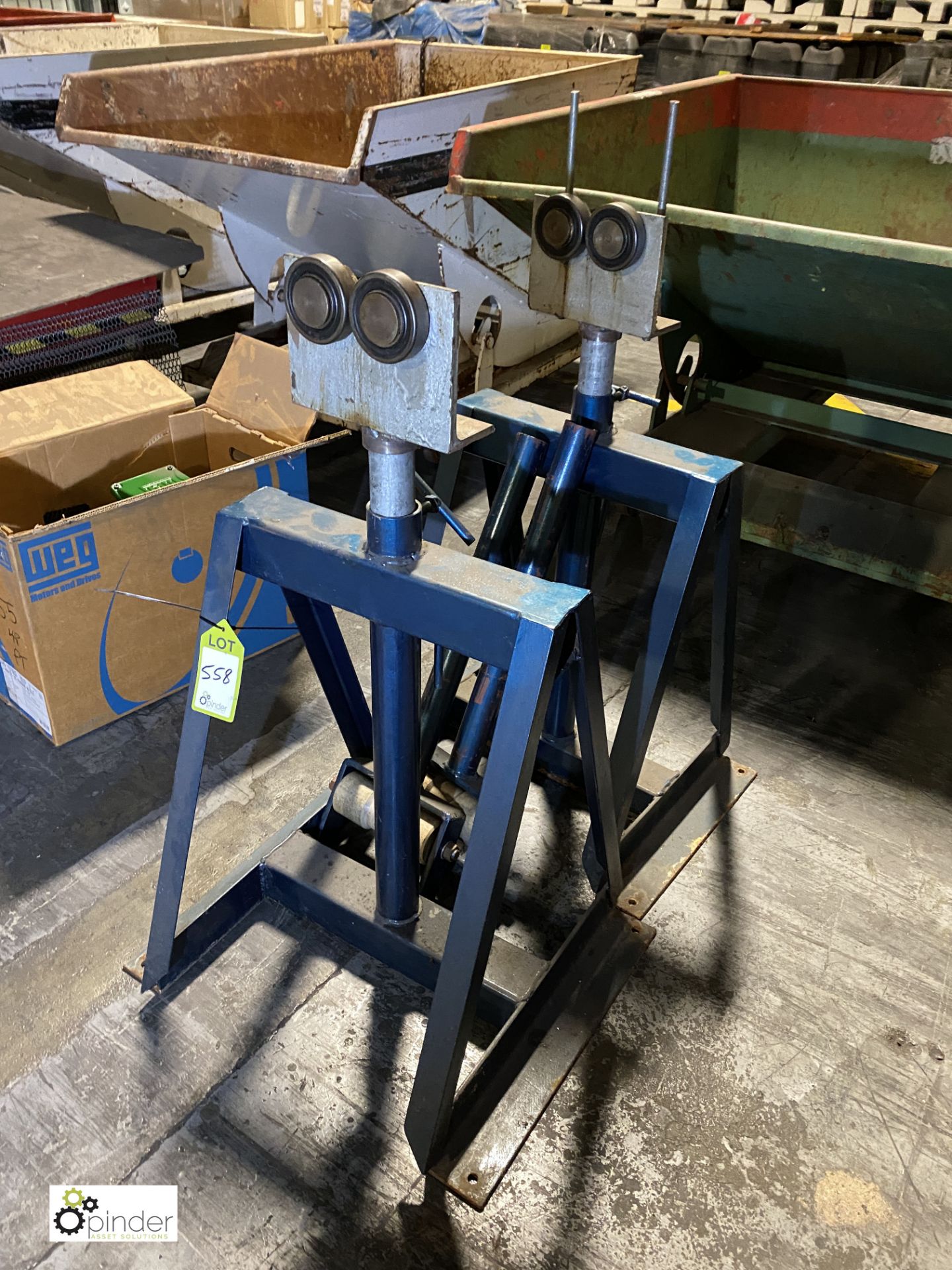 Pair steel fabricated Roller Stands (please note t - Image 2 of 2