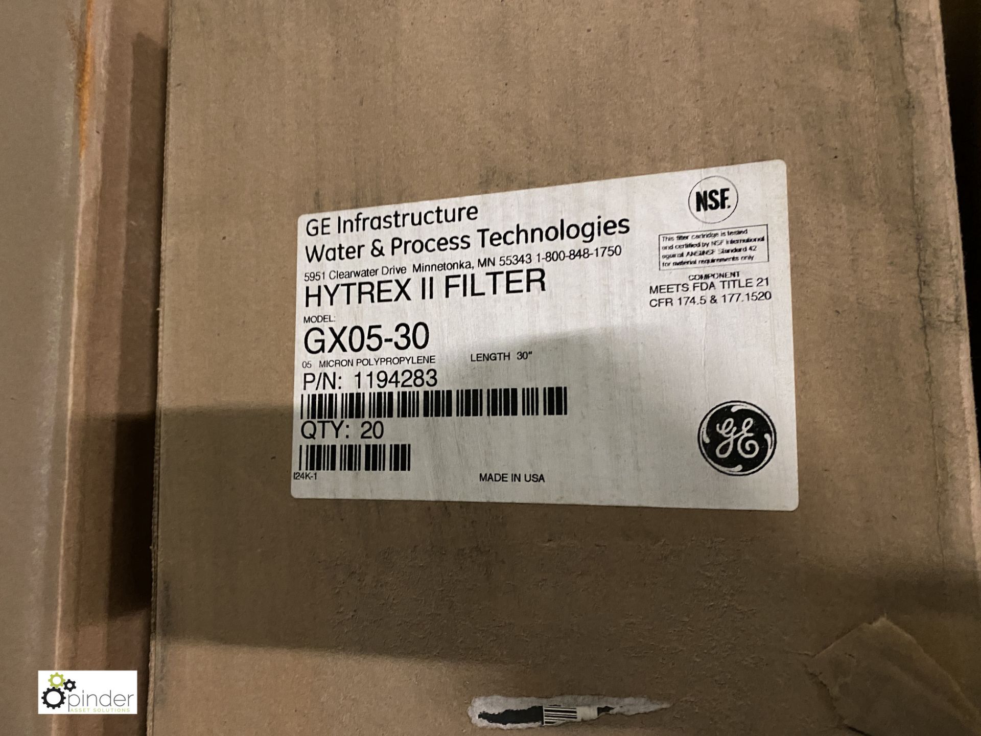 Approx 8 boxes GE Hytrex II GX05-30 Filters, to pallet (please note there is a lift out fee of £5 - Image 3 of 3