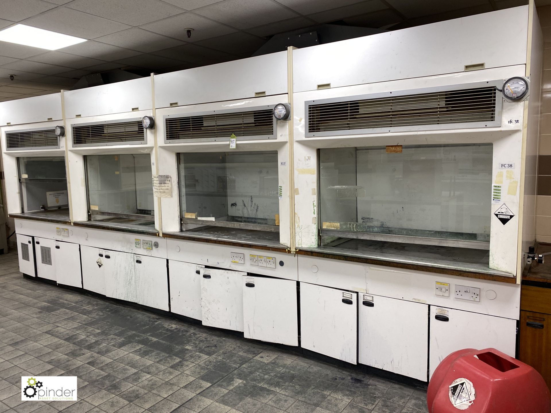 4 Fume Cupboards, 1150mm wide (FC35, 36, 37, and 3 - Image 4 of 6