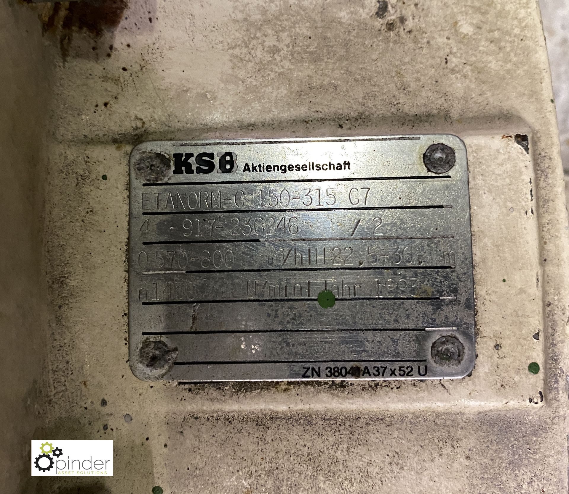 Pump Set - KSB Etanorm G150-315 G7, S/N 4-917-2362 - Image 2 of 3