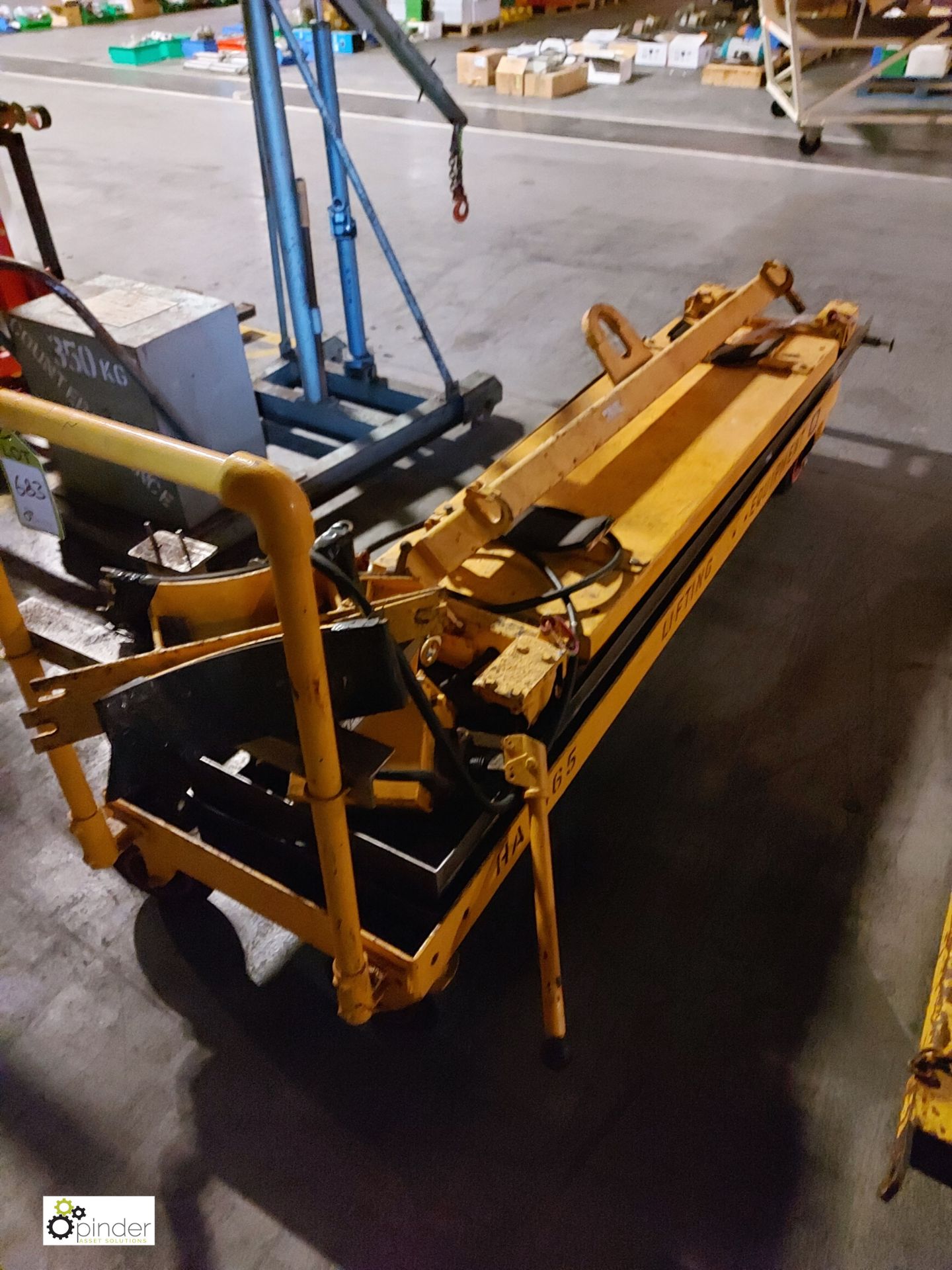 4-wheel steel Roller Removal Scissor Lift Cart and Lifting Beam (please note there is a lift out fee