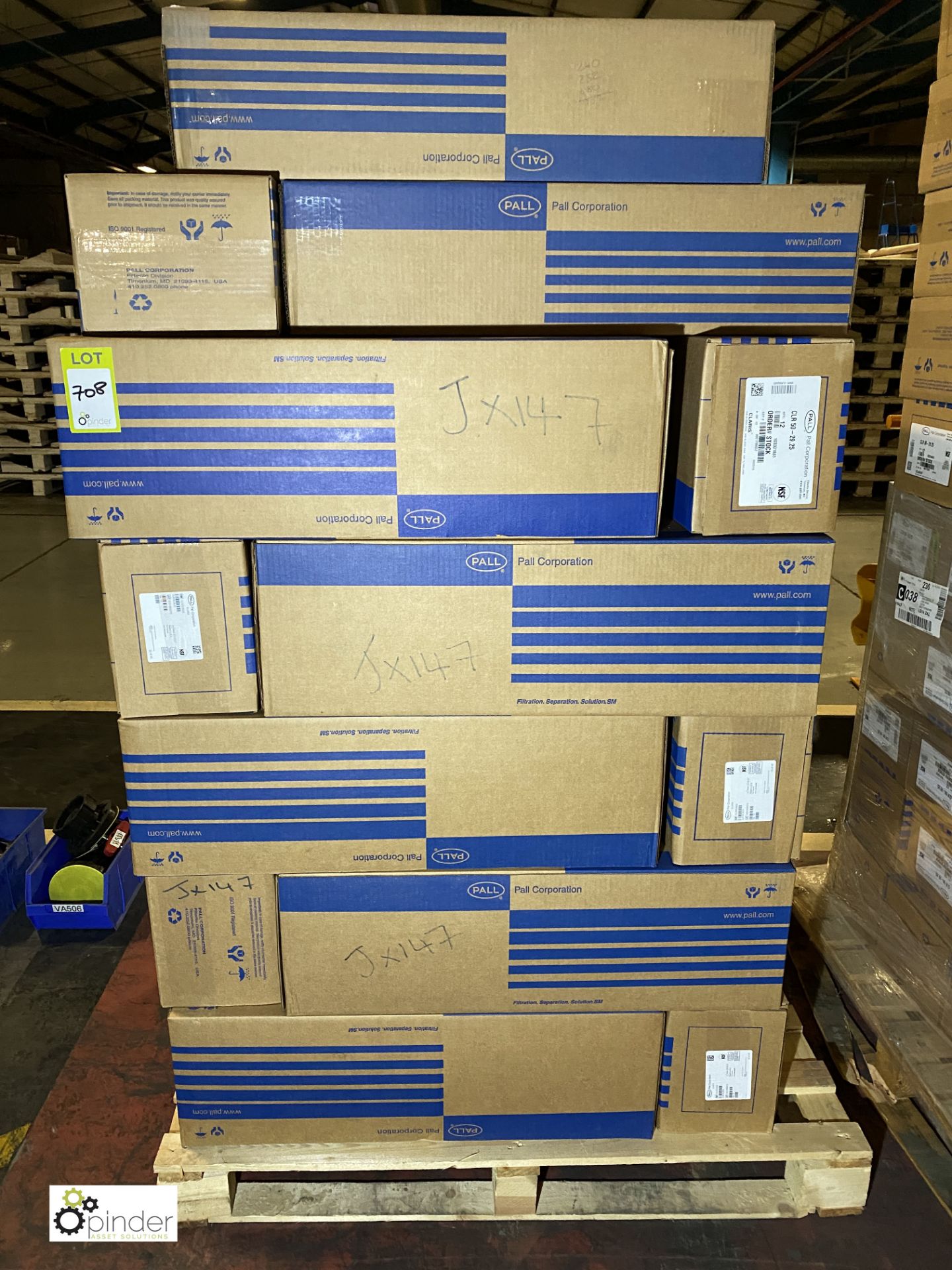 Approx 30 boxes Pall Corporation CLR50 Filters, 29.25in, to pallet (please note there is a lift