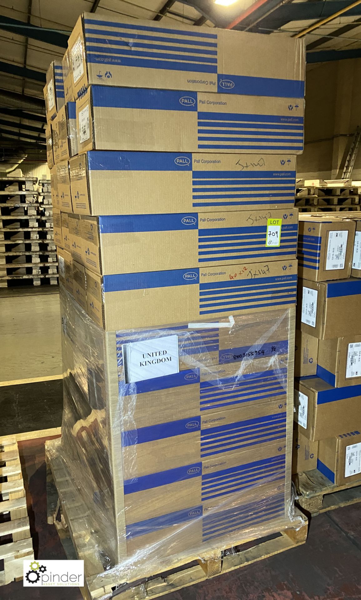 Approx 40 boxes Pall Corporation CLR50 Filters, 29.25in, to pallet (please note there is a lift