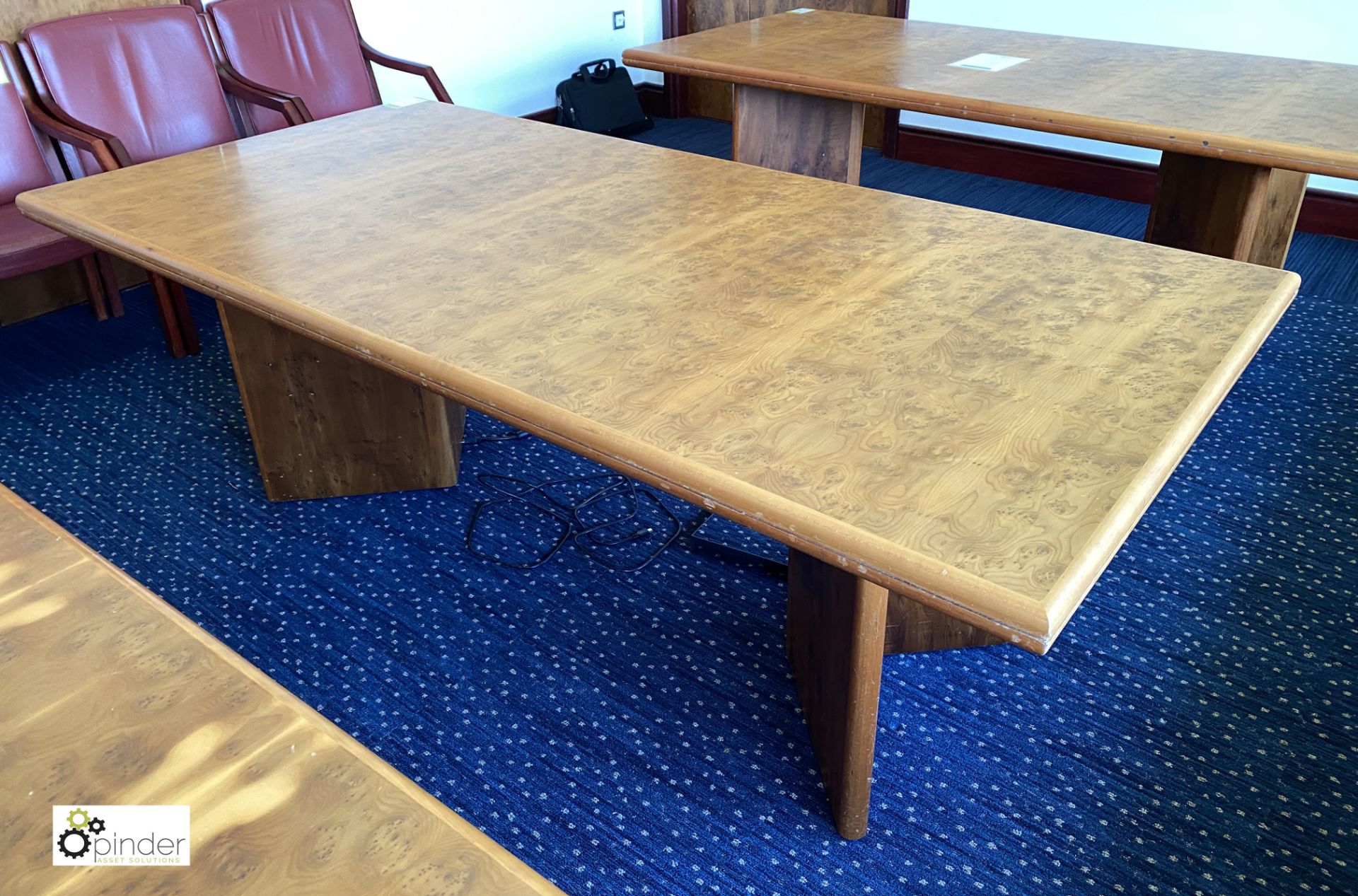 Burr walnut Meeting Table, 2100mm x 1000mm x 740mm (located in First Floor Boardroom/Meeting Room - Image 2 of 2