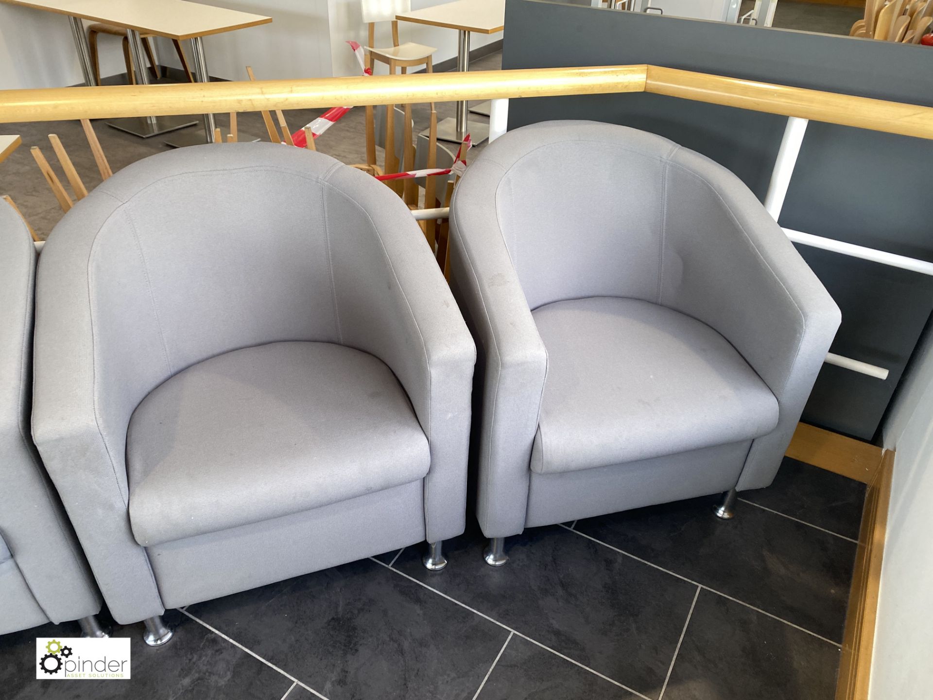 5 upholstered Tub Chairs, grey (located in Restaurant) - Image 4 of 4