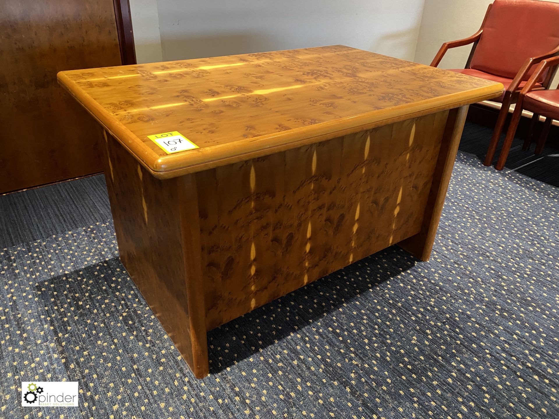 Burr walnut Desk, 1200mm x 800mm x 720mm (located in First Floor Boardroom/Meeting Room 12)