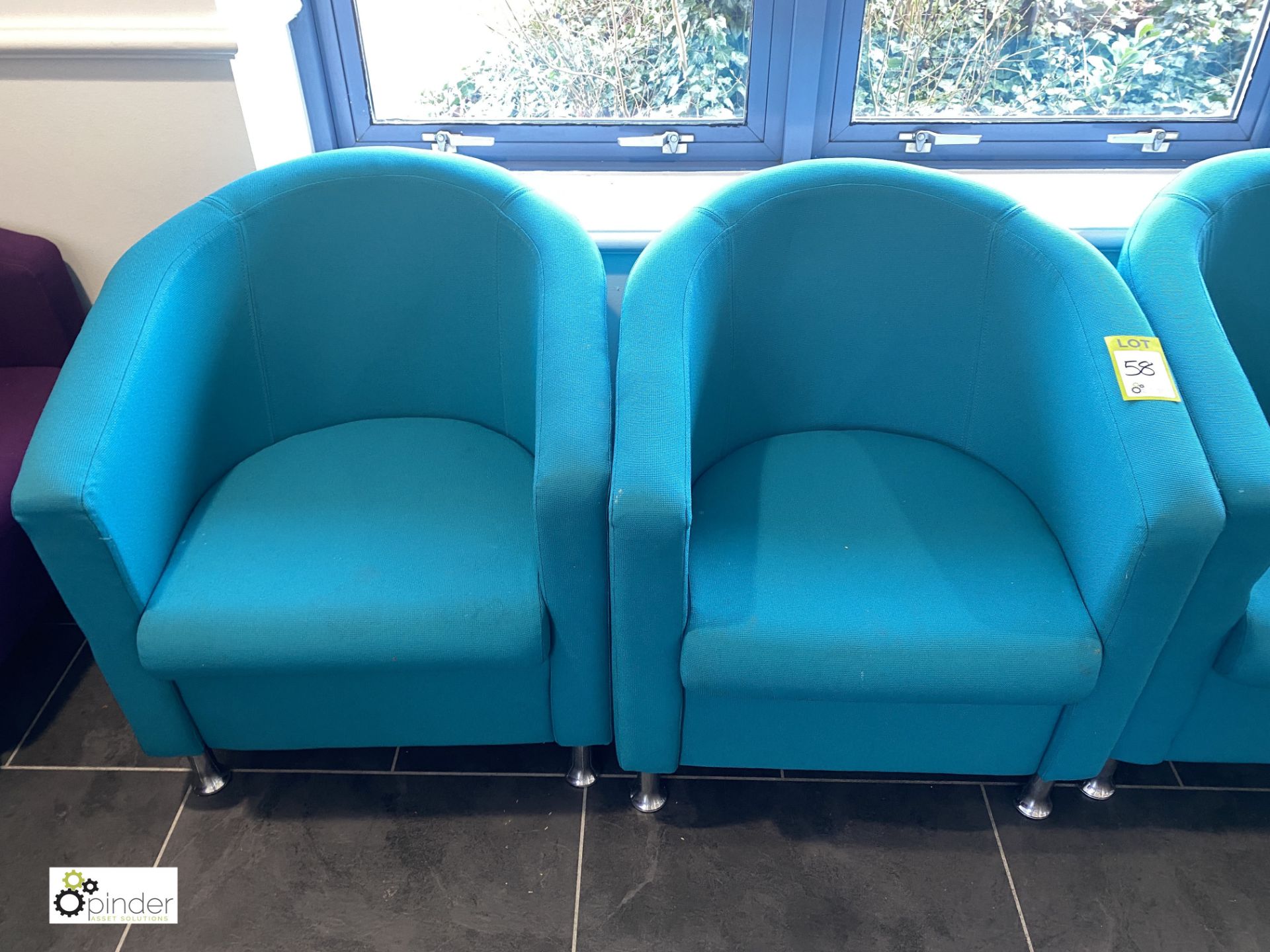 4 upholstered Tub Chairs, turquoise (located in Restaurant) - Image 2 of 3