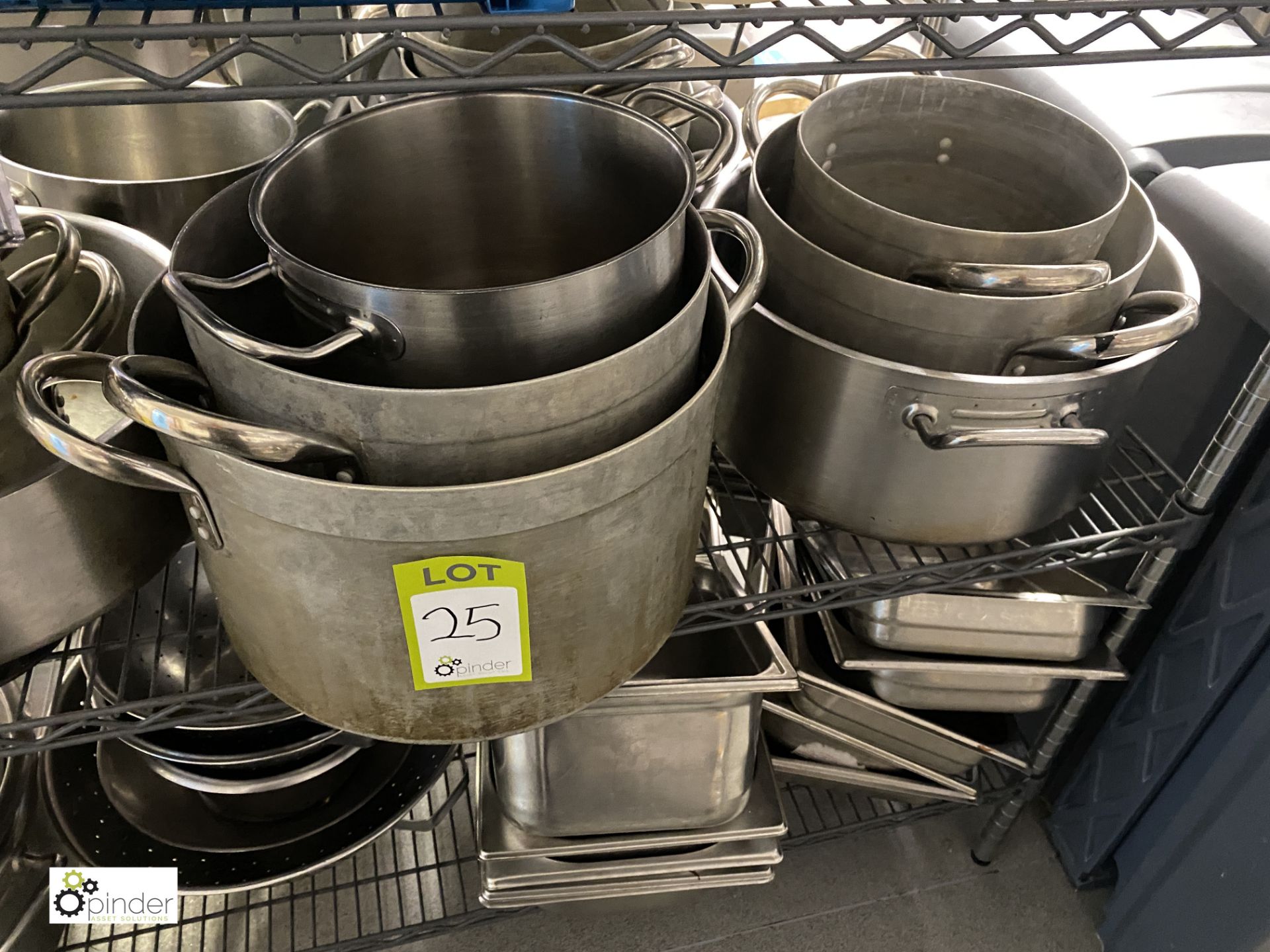 Large quantity Cooking Pots, Oven Trays, Utensils, etc, to rack (located in Kitchen) - Image 7 of 10