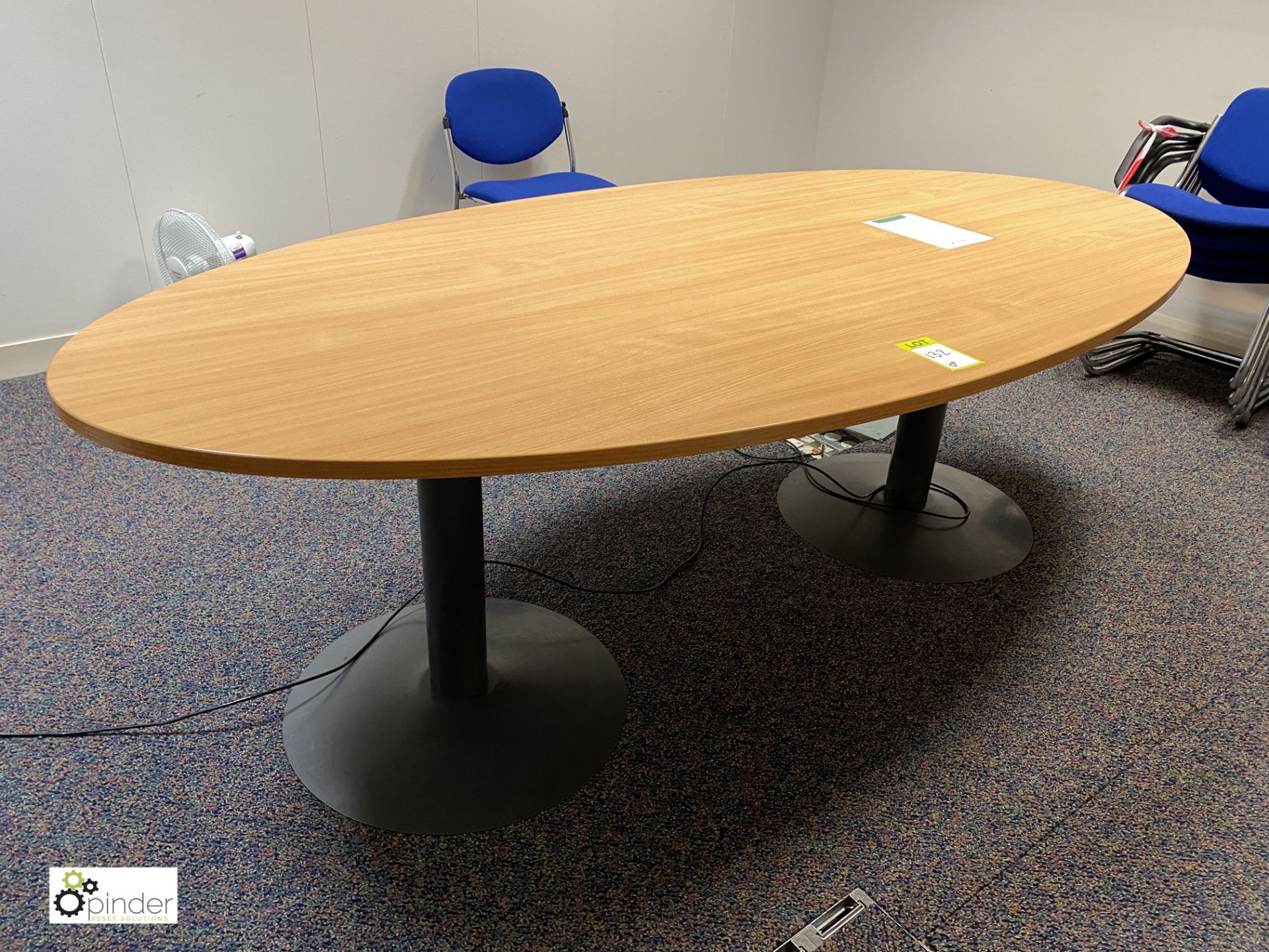 Beech effect oval Meeting Table, 2200mm x 1100mm (located in First Floor Meeting Room 6)