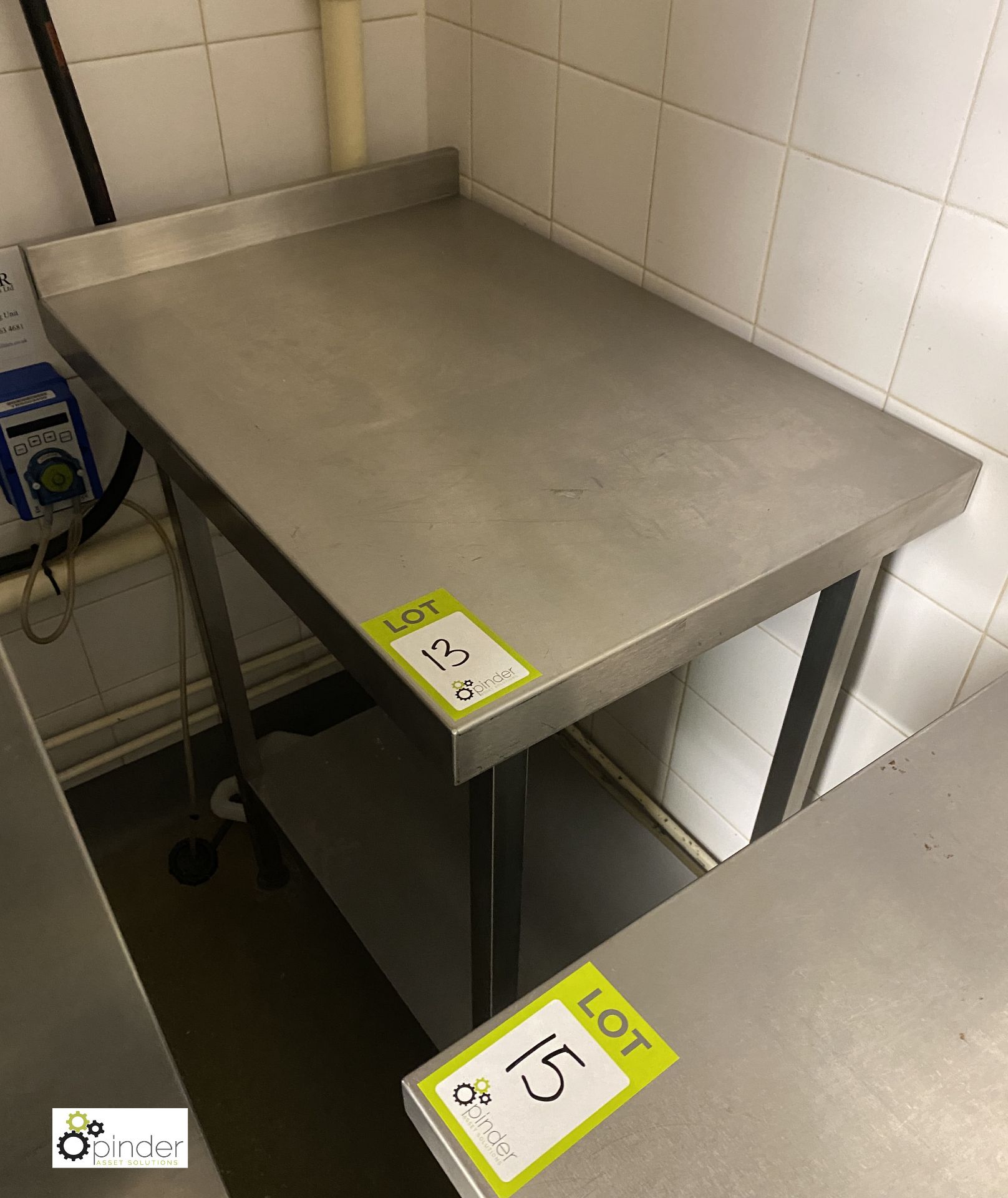 Stainless steel Preparation Table, 500mm x 700mm x 900mm, with rear lip and undershelf (located in