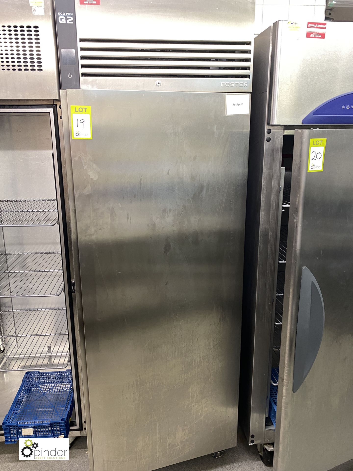 Foster EP700H stainless steel single door Fridge (located in Kitchen)