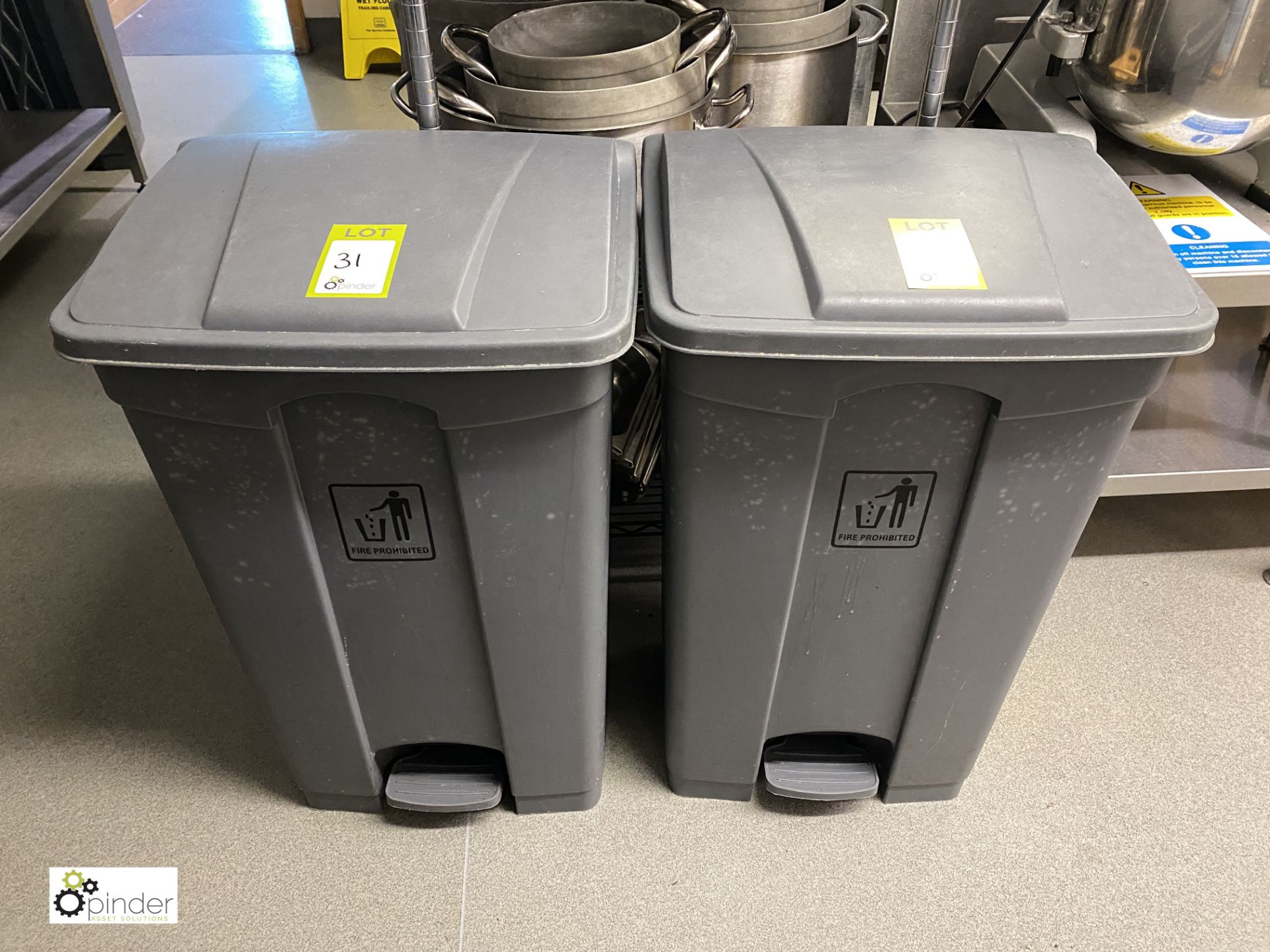 2 foot operated Waste Bins (located in Kitchen)