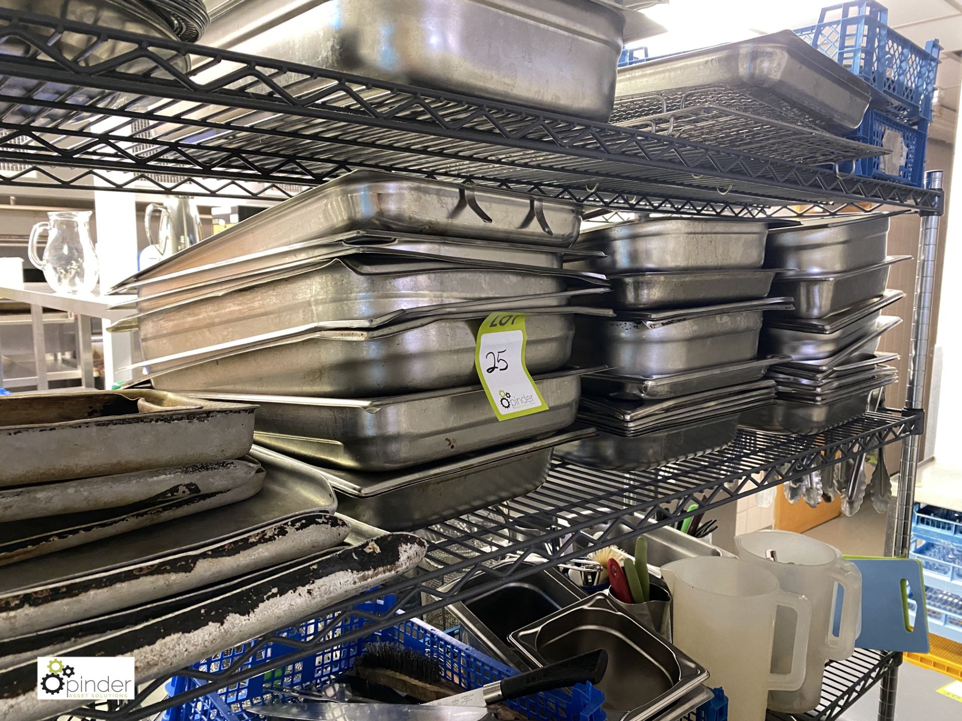 Large quantity Cooking Pots, Oven Trays, Utensils, etc, to rack (located in Kitchen) - Image 4 of 10