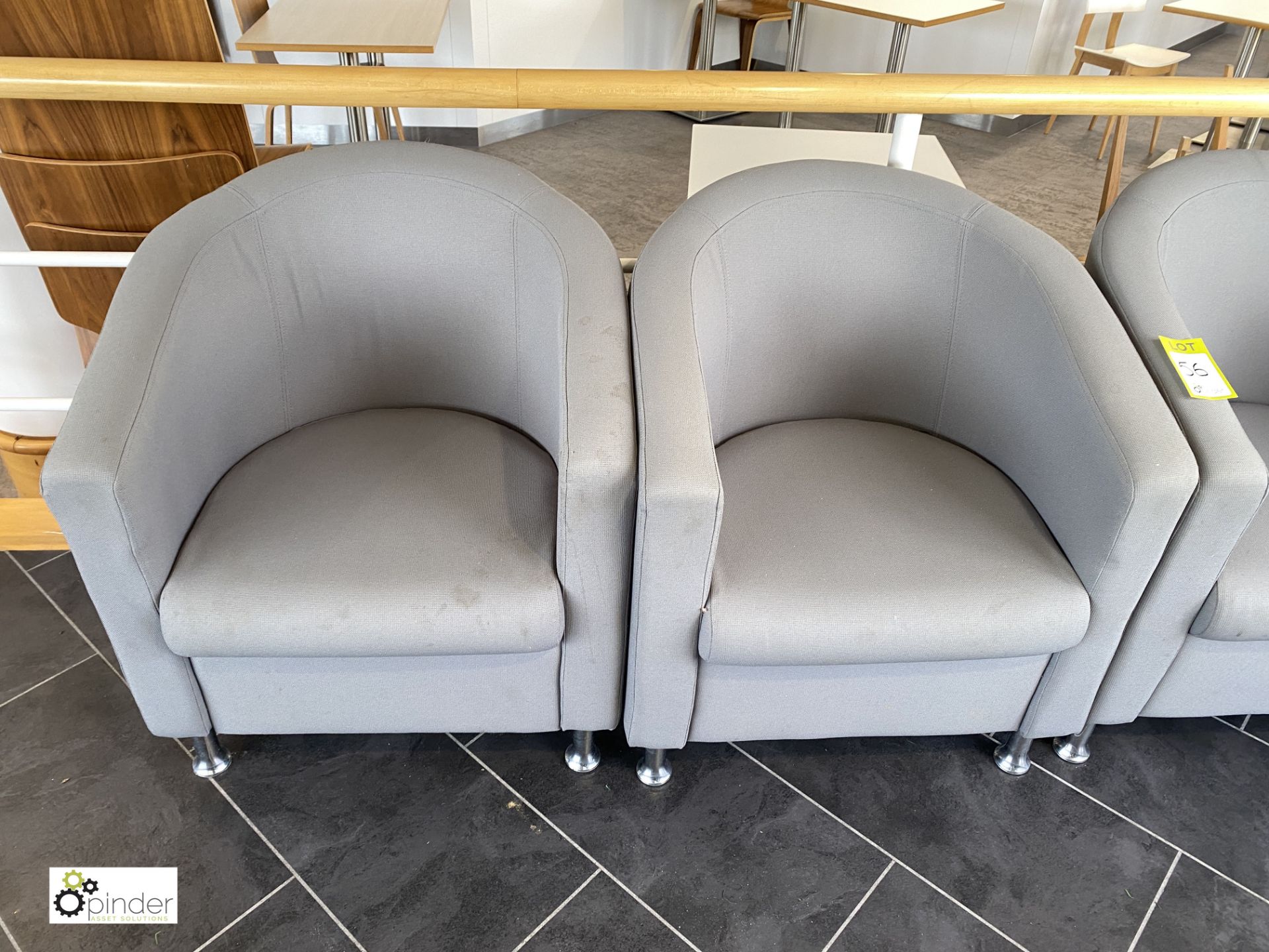 5 upholstered Tub Chairs, grey (located in Restaurant) - Image 2 of 4