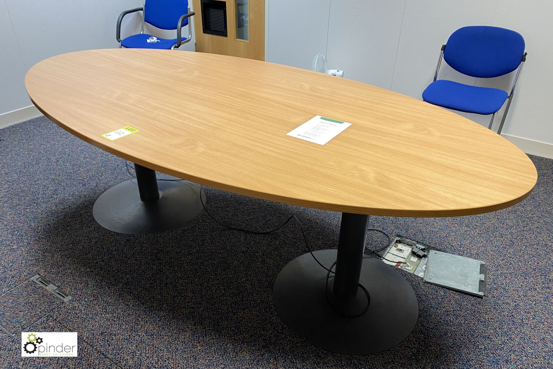 Beech effect oval Meeting Table, 2200mm x 1100mm (located in First Floor Meeting Room 6) - Image 2 of 2