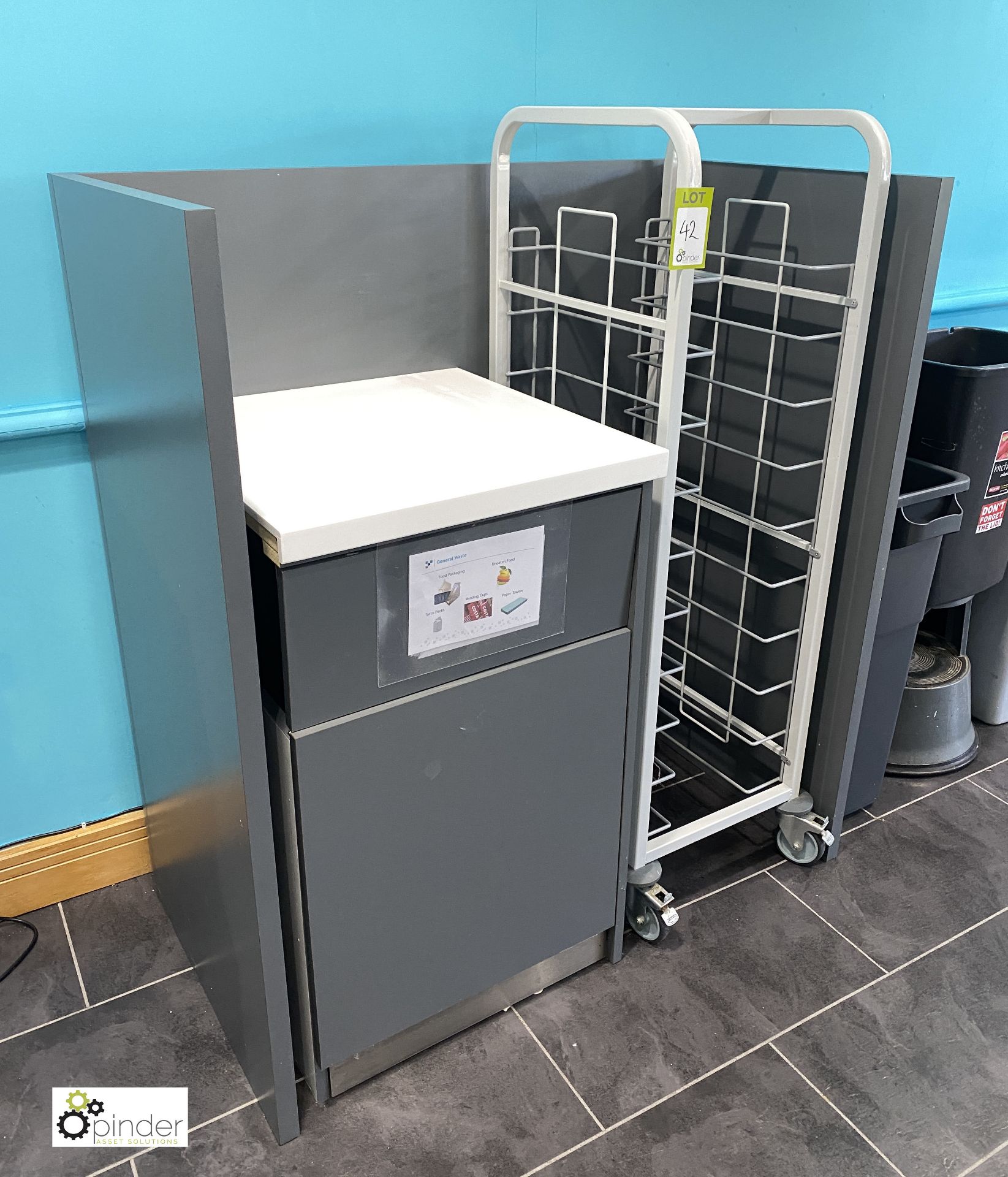 Waste Station comprising bin cupboard, mobile tray trolley and housing (located in Restaurant) - Image 2 of 2