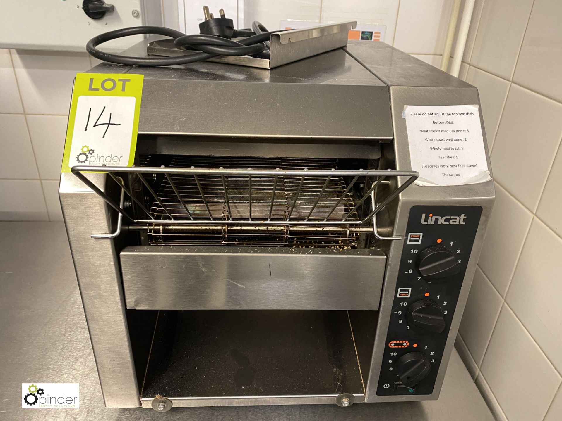 Lincat CT1 Commercial Toaster, 240volts (located in Kitchen)