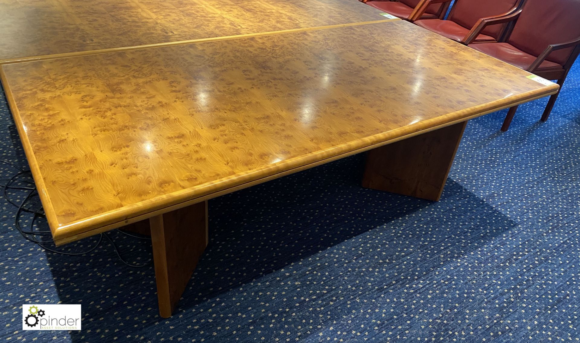Burr walnut Meeting Table, 2100mm x 1000mm x 740mm (located in First Floor Boardroom/Meeting Room