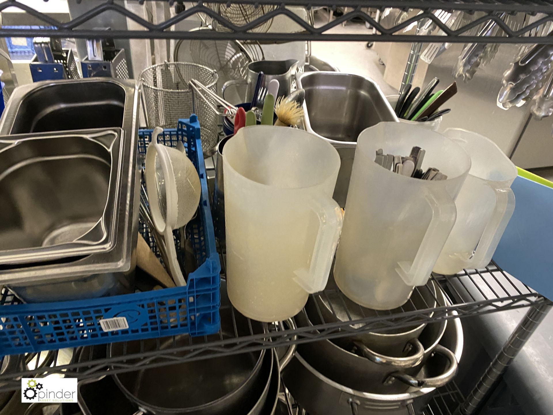 Large quantity Cooking Pots, Oven Trays, Utensils, etc, to rack (located in Kitchen) - Image 6 of 10