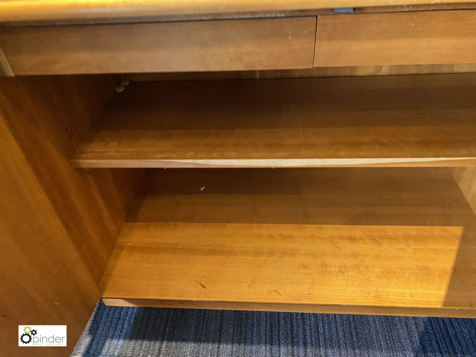 Burr walnut 4-door Credenza, 2000mm x 500mm x 740mm (located in First Floor Boardroom/Meeting Room - Image 3 of 3