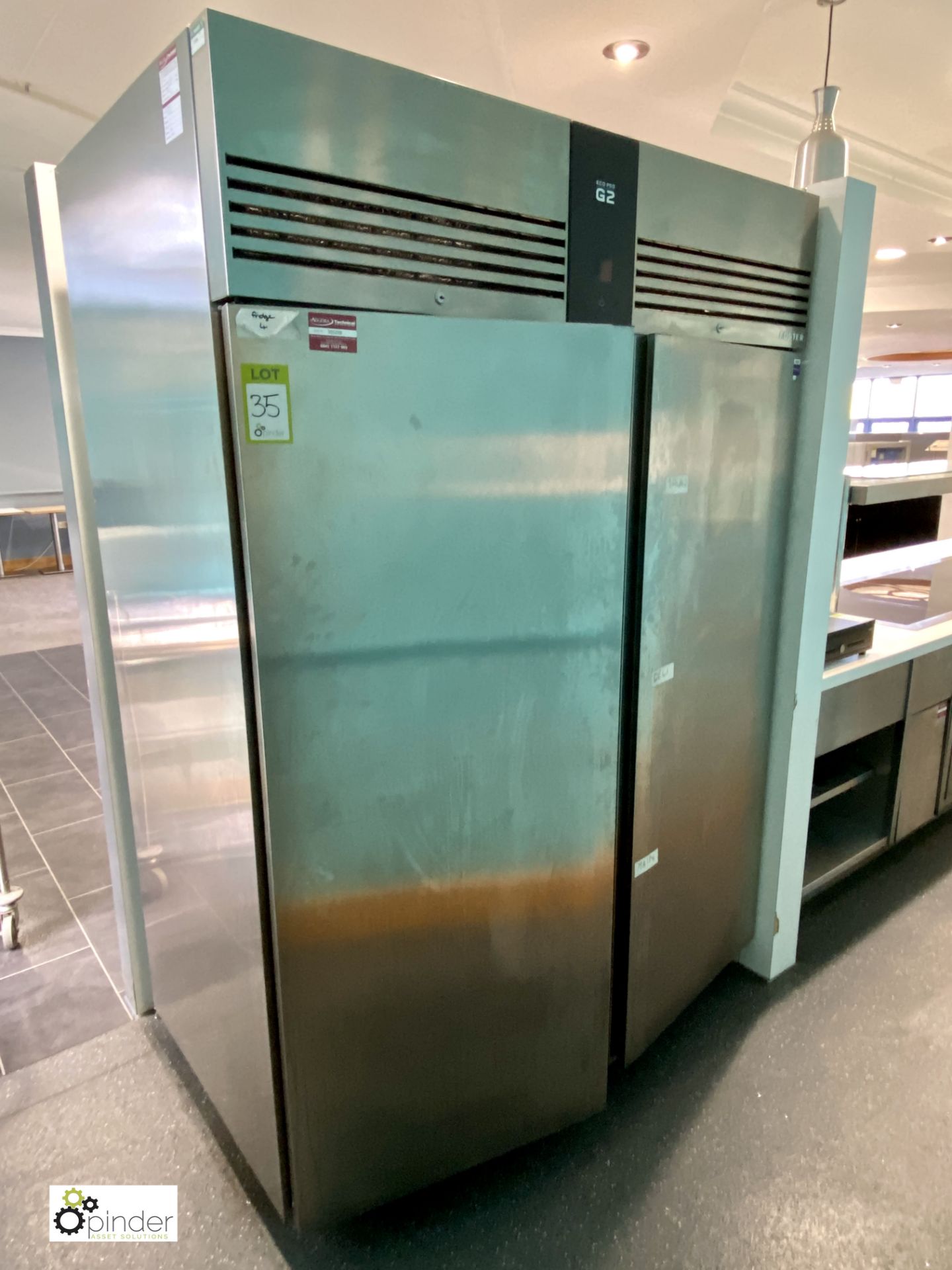 Foster EP1440H stainless steel double door Commercial Fridge (located in Restaurant)