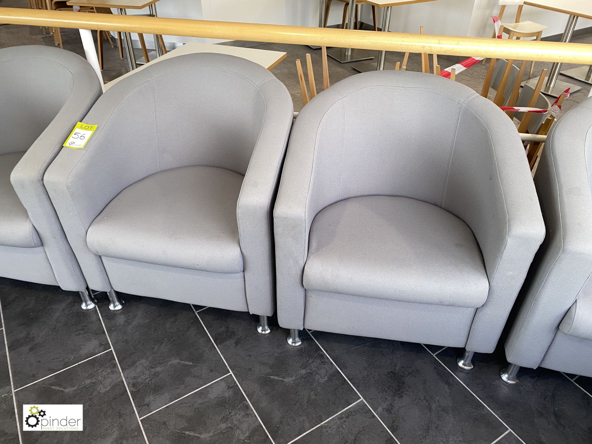 5 upholstered Tub Chairs, grey (located in Restaurant) - Image 3 of 4