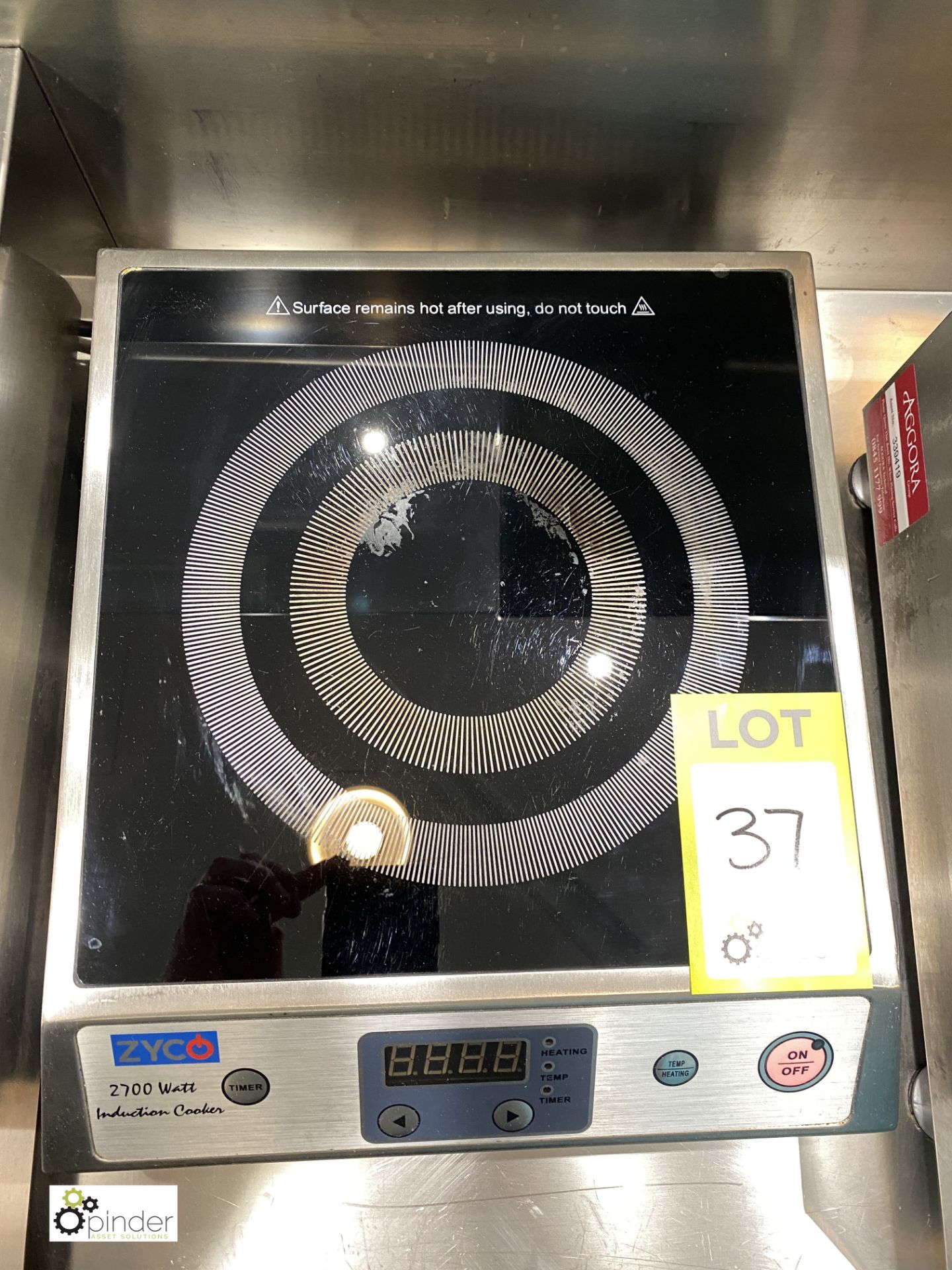 Zyco IC270 Induction Hob, 2700w, 240volts (located in Restaurant) - Image 2 of 2