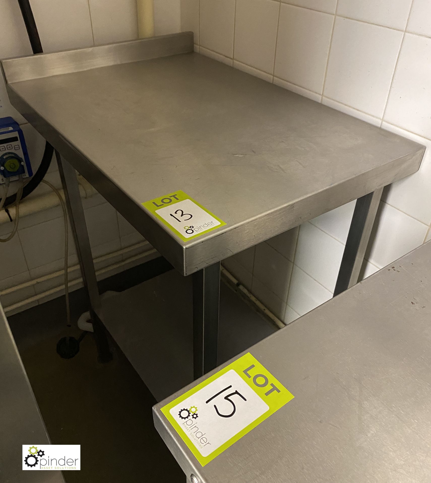 Stainless steel Preparation Table, 500mm x 700mm x 900mm, with rear lip and undershelf (located in - Image 2 of 2