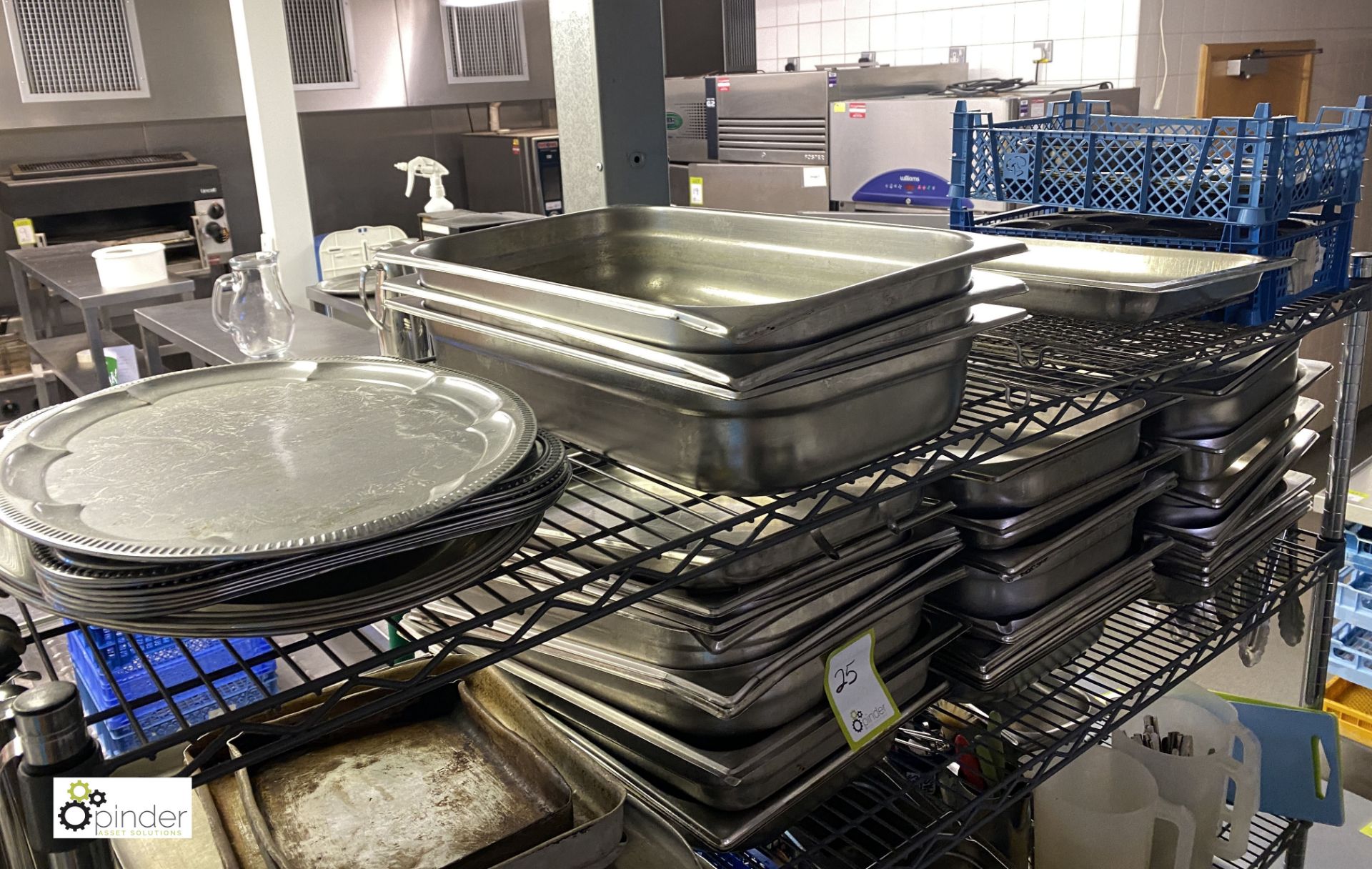 Large quantity Cooking Pots, Oven Trays, Utensils, etc, to rack (located in Kitchen) - Image 3 of 10