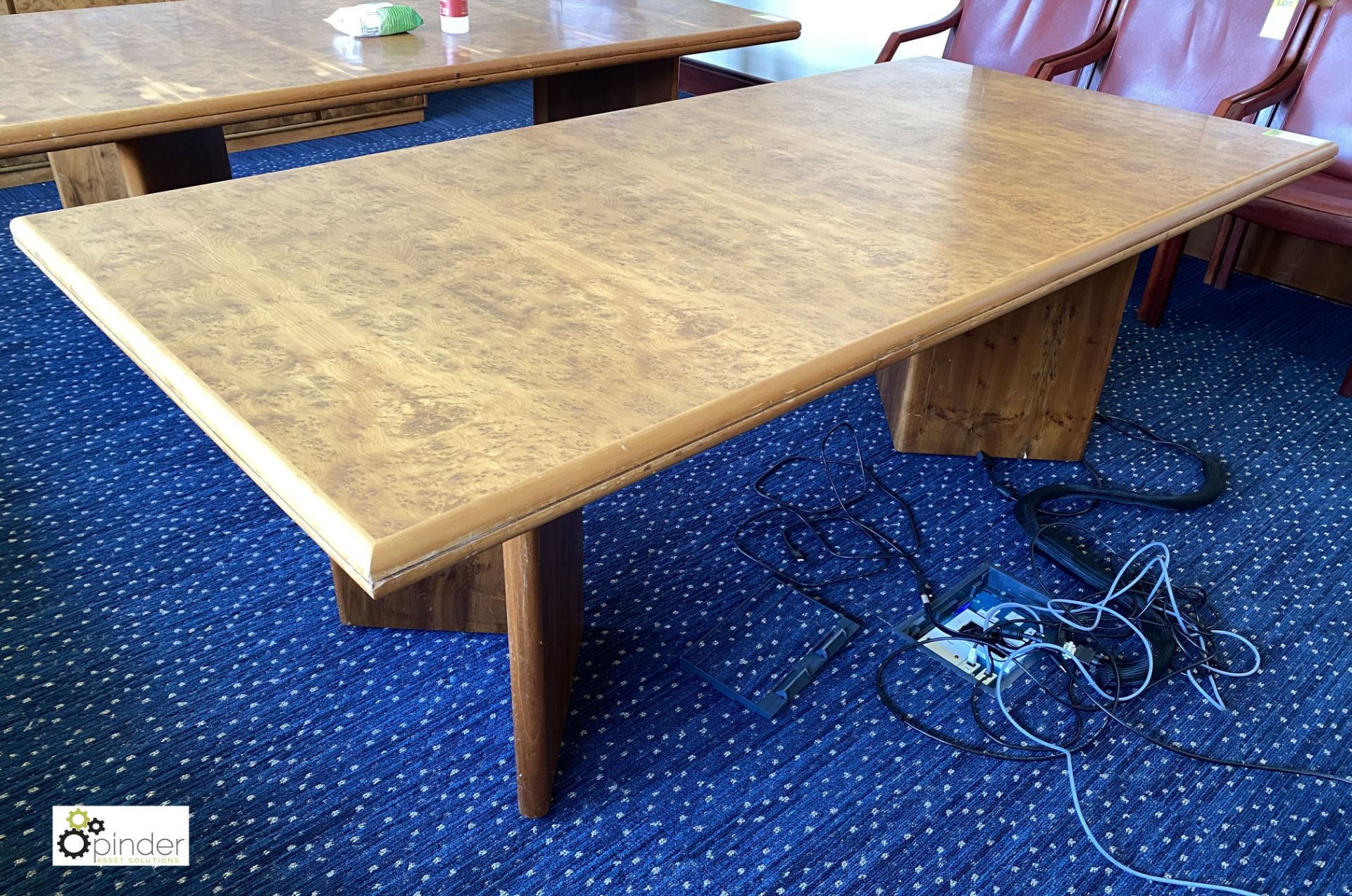 Burr walnut Meeting Table, 2100mm x 1000mm x 740mm (located in First Floor Boardroom/Meeting Room