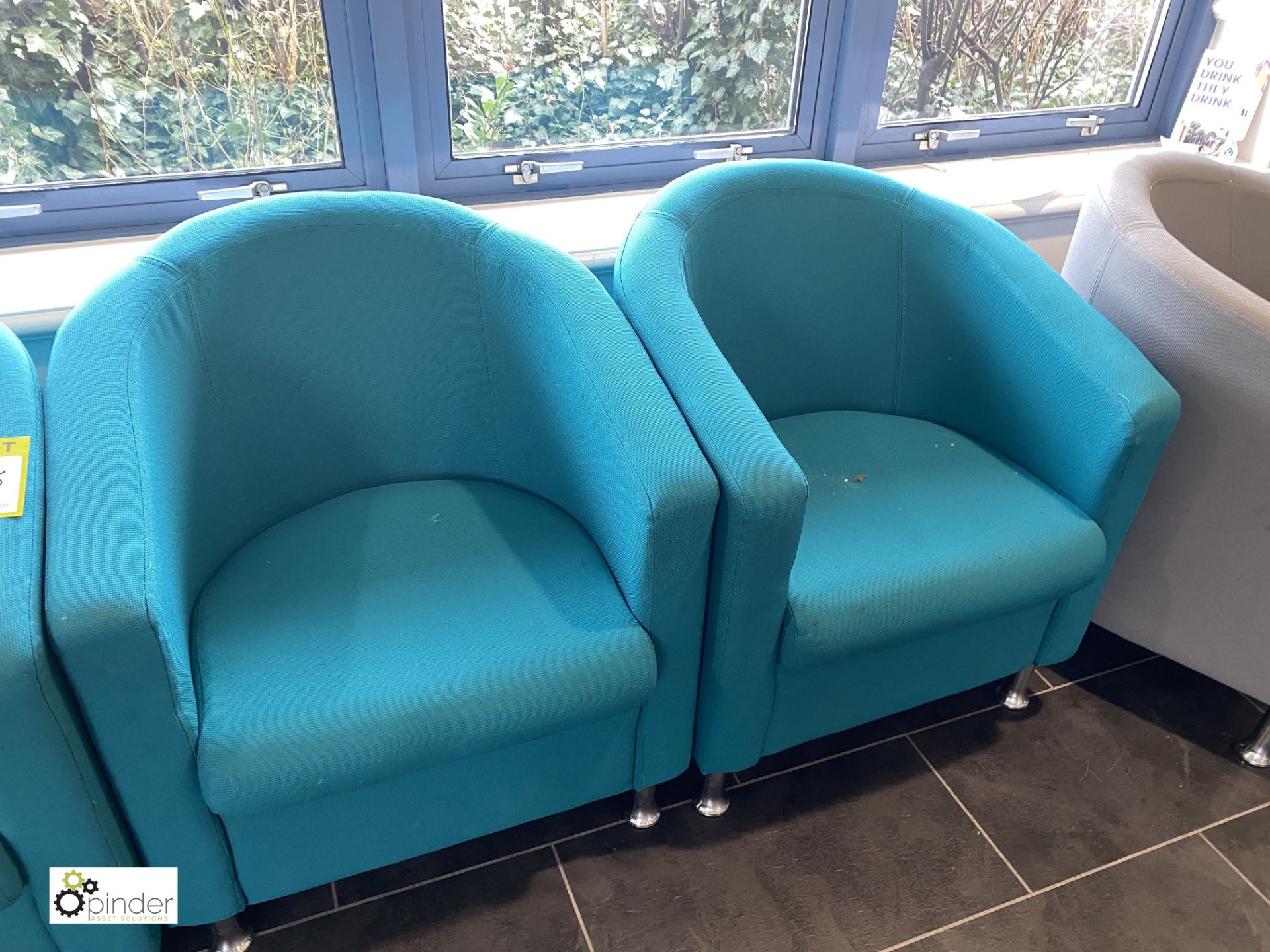 4 upholstered Tub Chairs, turquoise (located in Restaurant) - Image 3 of 3