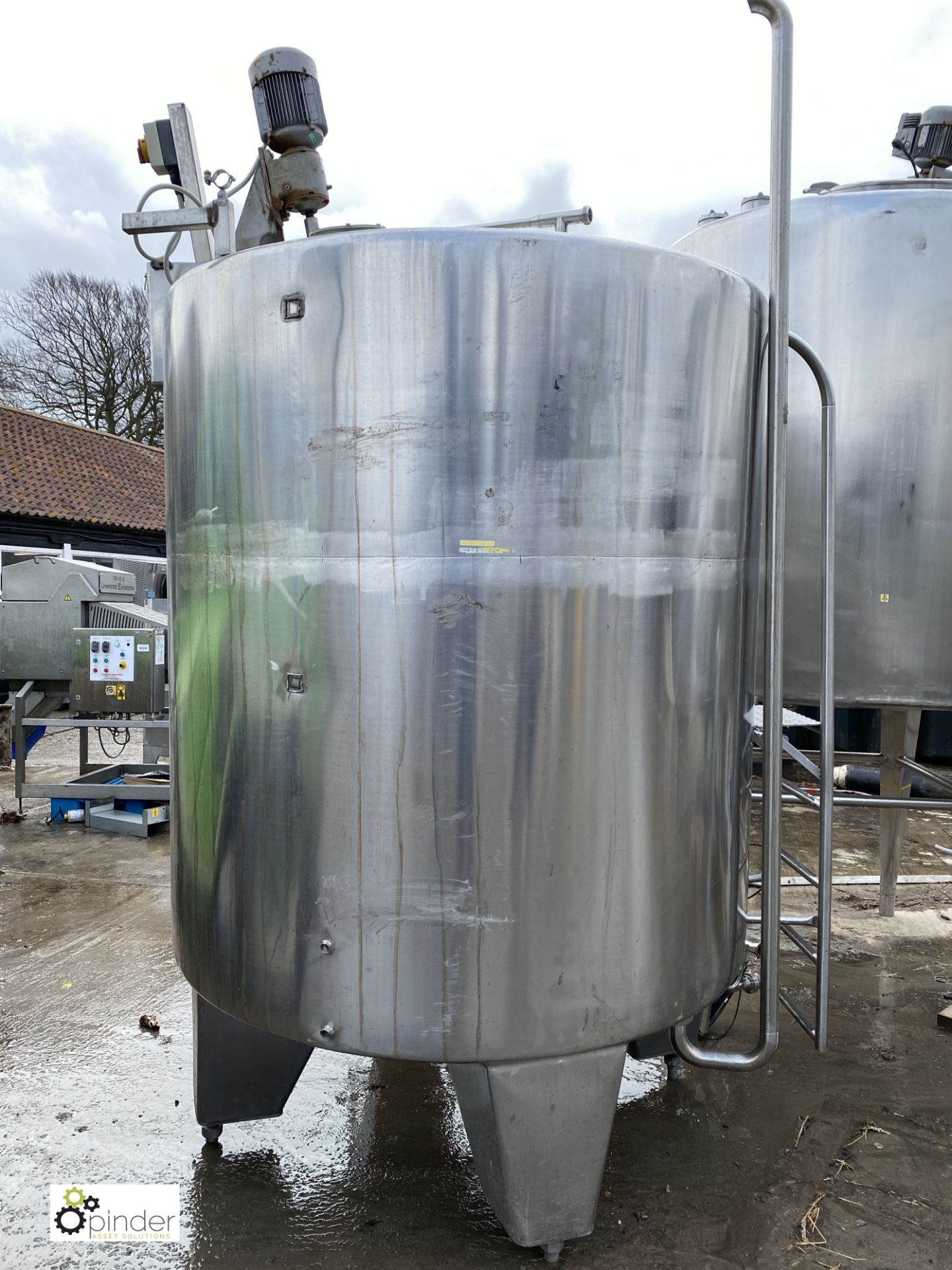 Stainless steel vertical Tank, approx. 1600mm diameter x 1700mm tall, 5600mm circumference, with - Image 2 of 4