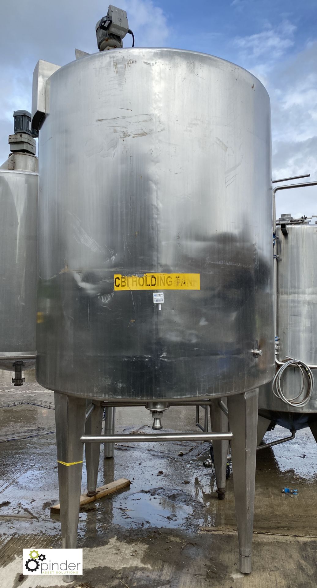 Stainless steel vertical Tank, approx. 1800mm diameter x 2000mm tall, 5600mm circumference, with - Image 3 of 5