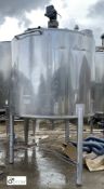 Prominox type MV stainless steel vertical Tank, 5000litres, approx. 1900mm diameter x 1500mm tall,