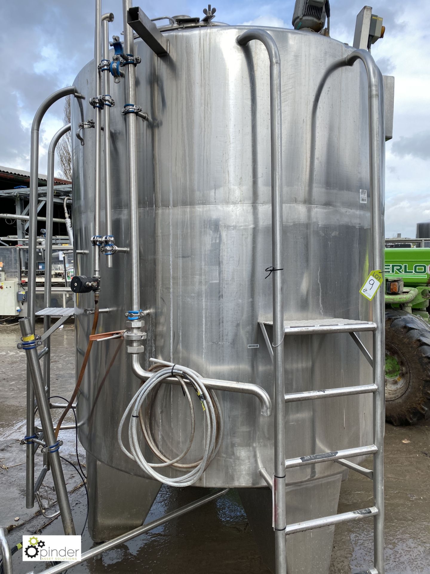 Stainless steel vertical Tank, approx. 1600mm diameter x 1700mm tall, 5600mm circumference, with - Image 4 of 4